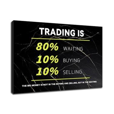 Imagem de Pôster motivacional arte de parede citações inspiradoras de empreendedor impresso em tela sinal de negociação do mercado pintura de imagem para comerciante local de trabalho academia decoração de