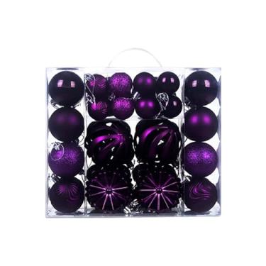 Imagem de Nishiyuenyi Conjunto de 48 Bolas de Natal para Decoração de árvore, com Aro para Pendurar, Enfeites Natalinos para Festas Ao Ar Livre, Tolet, Tamanho real