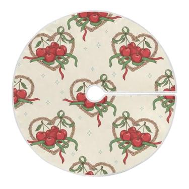 Imagem de Blueangle Saia de cerejeira vermelha dos namorados de 90 cm - decoração de árvore de férias de poliéster macio e resistente a rugas (543)