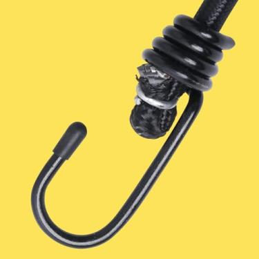 Imagem de Cordões elásticos com ganchos, tiras elásticas resistentes ao ar livre, sem odor, corda elástica de grau industrial para prender lonas, bagagens, barracas, bicicletas ou jardinagem 61 cm