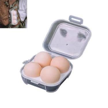 Imagem de KIRYU Suporte para ovos ao ar livre, portátil, de plástico, à prova de choque e à prova de vazamento, 3/4/8 porta-ovos, para cozinha, churrasco, viagem, geladeira (B)