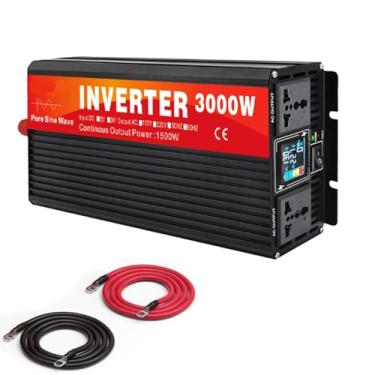 Imagem de 60v to 220v,3000W Peak Pure Sine Wave Power Inverter DC 12V 24V 48V 60V to AC 110 220V, 1500W Continuous Output with Dual Outlets & LCD Display for Camping, RV, Emergency