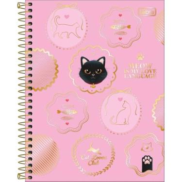 Imagem de Caderno purrfect Cats ESPIRAL Colegial TILIBRA - 10M 120 Folhas (Rosa)