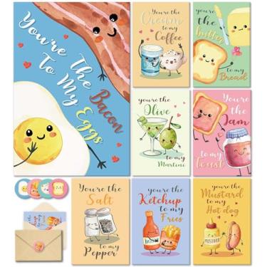 Imagem de Qiavor Pacote com 24 cartões engraçados de Dia dos Namorados para crianças, sala de aula, 8 desenhos sortidos de desenhos animados, presente de dia dos namorados para meninos e meninas, em branco por