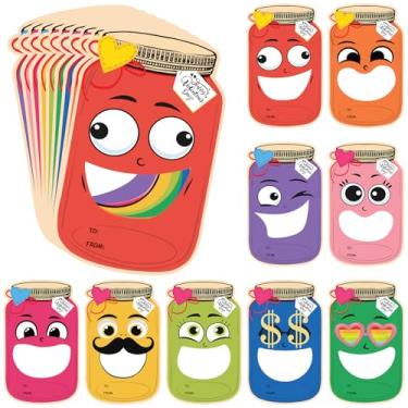 Imagem de Thboxes Cartões de Dia dos Namorados para Escola Infantil, Pacote com 36 Potes de Doces Conjunto de Cartões de Dia dos Namorados com Sacos de Presente para Sala de Aula para Meninos Meninas Crianças