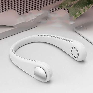 Imagem de AEWFRRV Mini ventilador de pescoço pendurado de verão ventilador recarregável USB refrigerador de ar ventilador portátil halter para esportes de viagem ao ar livre ventilador sem lâmina (cor: A) yubin1993 (cor: B)