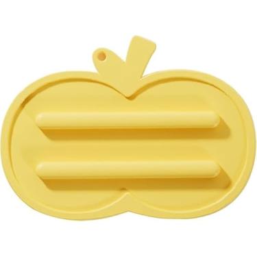 Imagem de 1 tapete de armazenamento de cozinha, com design grosso antiderrapante, resistente à água. Pode conter tampas de panelas e tábuas de corte. Em forma de maçãs de dopamina, divertido e fofo.