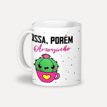 Imagem de Caneca Porcelana Cacto Grossa Porém Um Amorzinho 325ml