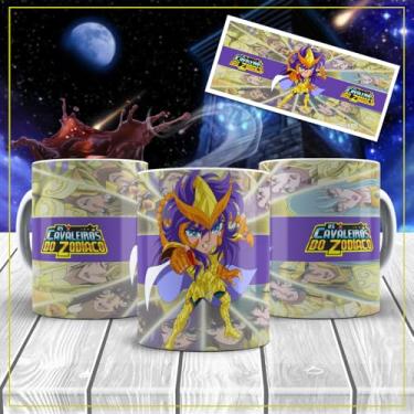 Imagem de Caneca Porcelana Os Cavaleiros do Zodíaco Cavaleiro de Ouro Todos Os Personagens 325ml (Escorpião)