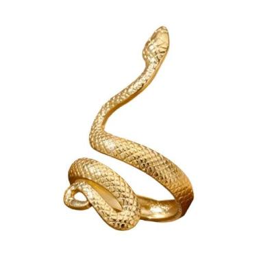 Imagem de Anel De Cobra Gótico Dourado Em Aço Inoxidável À Prova d'Água Para Mul