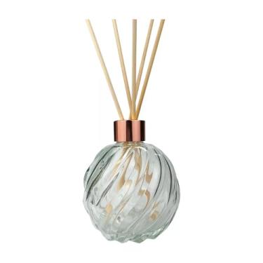 Imagem de 2 Vidros Difusor de Ambiente Espiral 250ml com Tampa Vidro aromatizador(Rose)