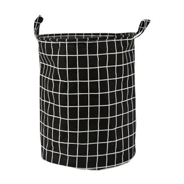 Imagem de Cesto De Roupas Dobrável Multiuso 40 Litros Impermeável Compacto E Versátil 40L Para Roupa Calça(Preto)