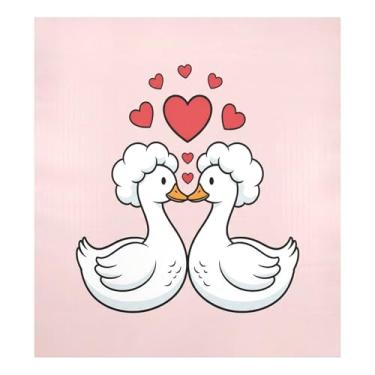 Imagem de Blueangle Capa magnética para lava-louças de patos brancos dos namorados, decoração da capa da máquina de lavar louça, adesivos de eletrodomésticos, adesivos de eletrodomésticos, 58 cm C x 66 cm