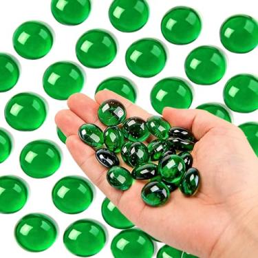 Imagem de Enchimento de vaso de pedras preciosas de vidro, pedrinhas decorativas para decoração de casa, centros de mesa, artesanato, exibição de aquário, 50 unidades (verde claro)