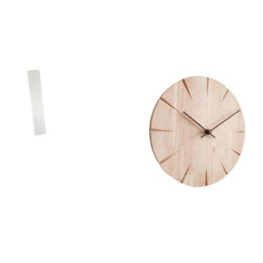 Imagem de Whtkoph Luminária de Chão para Sala de Estar com Relógio de Parede em Madeira Maciça, Design Criativo, Presente Decorativo, Silencioso, para Decoração.