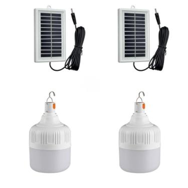 Imagem de Lanterna de acampamento movida a energia solar com lanterna LED recarregável por USB, ideal para acampar e pescar! (2,100W)