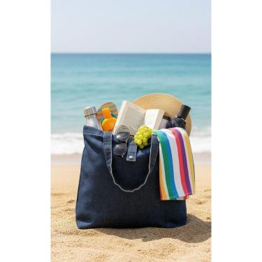 Imagem de Bolsa de Ombro Jeans Espaçosa-Unissex