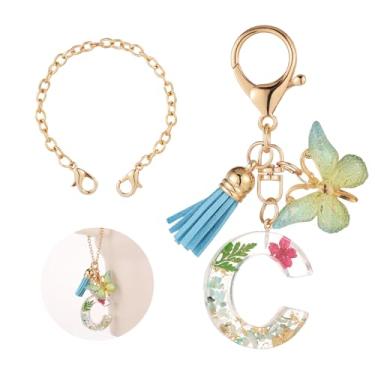 Imagem de Corrente de garrafa para copos Stanley, pingente fofo para copo Stanley com borboleta e borla, acessórios para copos compatíveis com Stanley Cup 1,134 g (C)