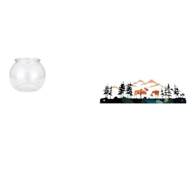 Imagem de Whtkoph Vaso Elegante em Formato de Aquário, com Escultura de Veado, Ideal para Decoração de Parede, Escritório, Casa, Jardim, Cerca, Ambientes Internos E Ext