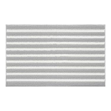 Imagem de GRANNY SAYS Tapete de banho listrado, 40,6 cm x 61 cm cinza