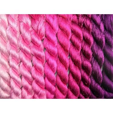 Imagem de RUSHIGUAN 100% pura natureza amoreira fio de seda acessório de joias flores artificiais ponto cruz bordado fio diy kits de costura 10 cores gradientes 110 m cada (25)