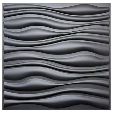 Imagem de Placa Painel Ripada 50x50cm - kit 20 peças 5m²(Ondas black)