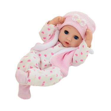 Imagem de Boneca Reborn Realista De 13 Polegadas Com Corpo Macio E Olhos Que Pis