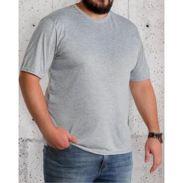 Imagem de Camiseta Masculina Plus Size - Básica Lisa G1 Ao G5 - Lishoope, Cinza,