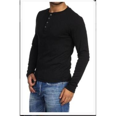 Imagem de Camiseta Henley J Silver Slim Fit Manga Longa 4 Botões - Disponível em