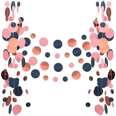 Imagem de Milifox Guirlandas de festa de 1,5 m, pontos circulares de guirlanda de papel, decorações de faixa circular pendurada para aniversário, festa, casamento, chá de bebê, formaturas, Natal, decoração de