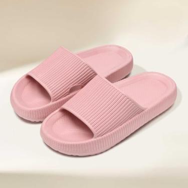 Imagem de Chinelos Cloud Slides para crianças, supermacios, confortáveis, chinelos de praia, piscina, sandálias para meninas e meninos, à prova d'água, antiderrapante, para chuveiro, uso interno e externo, rosa