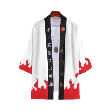 Imagem de Cardigan Casual Kimono De Impressão 3D Anime Ninja Verão 2025 Para Mul