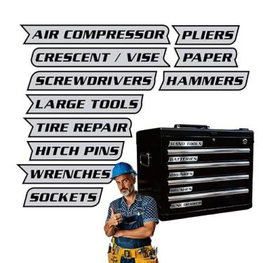 Imagem de Etiquetas de caixa de ferramentas magnéticas, etiquetas de caixa de ferramentas com ímãs fortes, etiquetas reutilizáveis para caixas de ferramentas de aço, gavetas, armários e carrinhos 11 peças