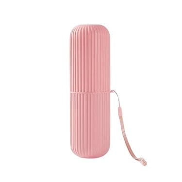 Imagem de Estojo Porta Escova e Pasta Dental para Viagem – Necessaire Plástica Multiuso com Alça para Escola e Bolsa(1 UNIDADE,Rosa Bebê)