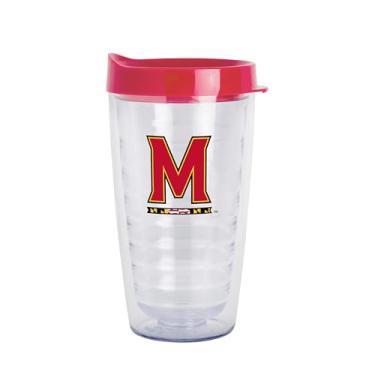 Imagem de Logo Brands Copo transparente de parede dupla NCAA Maryland Terrapins de 473 ml – Serve na maioria dos porta-copos, feito nos EUA, tampa resistente a derramamentos, livre de BPA – ótimo para uso