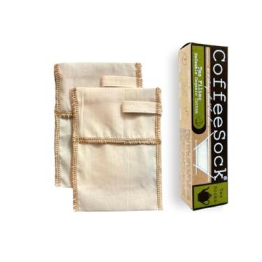 Imagem de CoffeeSock Meia de chá reutilizável 'The Original' 100% algodão orgânico – pacote com 2 filtros de chá reutilizáveis sem desperdício | Filtro de chá de pano de meia de café | Resíduos zero e
