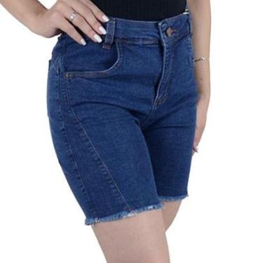 Imagem de Bermuda Jeans Feminina Tharog Escuro - 2369-Feminino