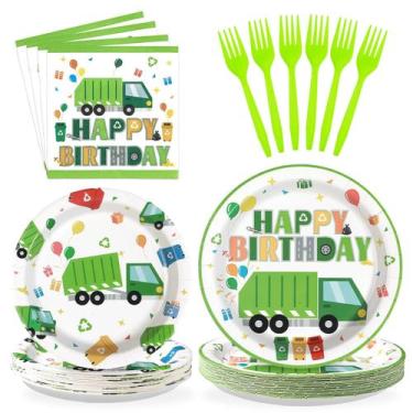 Imagem de Conjunto de decoração de festa, caminhão de lixo grego, aniversário, 9