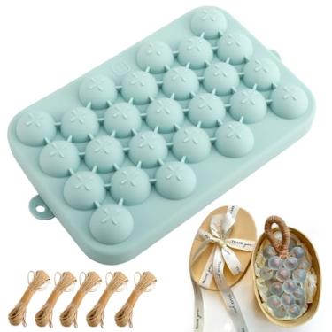 Imagem de Moccool Kit de molde de silicone DIY para fabricação de sabonete, bandeja de silicone flexível redonda de fácil liberação, molde de silicone reutilizável de 25 bolas para sabão artesanal, artesanato