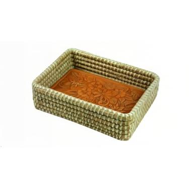 Imagem de Cesta para aquecer pão com pedra – inclui pedra retangular de terracota e toalha de forro para pão fresco quente, tortilha, muffins e pitha