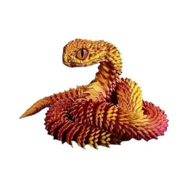 Imagem de Brinquedo De Cobra Com Juntas Móveis Impresso Em 3D De 30cm, Modelo De