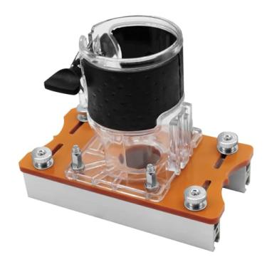 Imagem de Espusta Base de fresa aparador de madeira para móveis, suporte de ranhura de roteador, base de madeira compacta 2 em 1 para máquina de corte de 65 mm de diâmetro interno