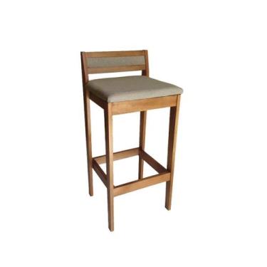 Imagem de Banqueta Baixa 70cm para Bancada Assento Estofado em Linho Cecilia cor