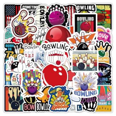 Imagem de Adesivos de boliche 100 peças, adesivos de vinil à prova d'água para parede de academia, garrafas de água, laptop, copos, skate, telefone, guitarra