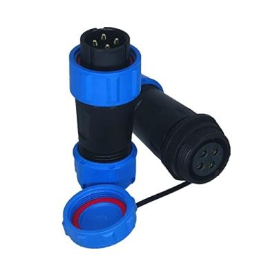 Imagem de XMGKMN 1 peça SP2111/P4 núcleo plugue de aviação macho e fêmea soquete de ancoragem IP68 redondo conector impermeável (tamanho: soquete de porca traseira de 7 núcleos)