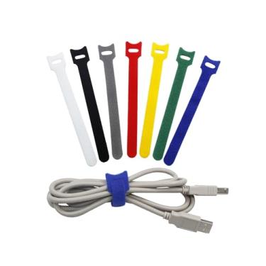 Imagem de 70 peças de abraçadeiras reutilizáveis de 29 cm, alças ajustáveis para organizador de fios e gerenciamento de cabos, cores mistas