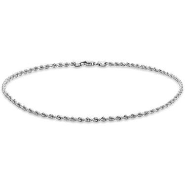 Imagem de Tornozeleiras de corrente de ouro branco 14 k para mulheres, homens, adolescentes e crianças, banhadas a pé, duráveis, para festa na praia, trabalho, linda pulseira de tornozelo 23 cm e 28 cm
