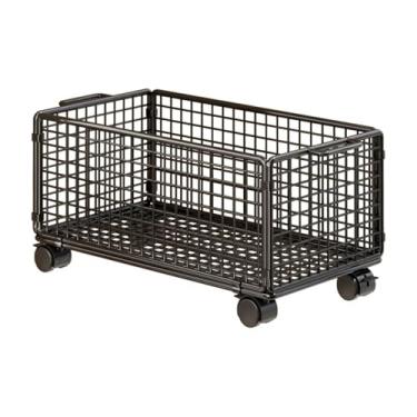 Imagem de Llazsybz Carrinho Organizador de Arquivos com Rodízios para Escritório, em Ferro E Tela, Multifuncional, Ideal para Estudantes, Escritório E Sala de Estar, Preto, L