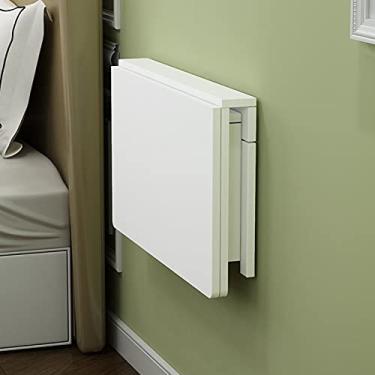 Imagem de Mesa de parede dobrável para cozinha, mesa de bar de café da manhã, mesa compacta de canto pequeno para computador, estação de trabalho, mesa de jantar montada na parede, mesa de folhas caídas para