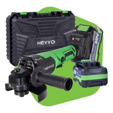 Imagem de Esmerilhadeira Lixadeira Angular Brushless 9000Rpm 2 Baterias 20V 115mm 4.1/2 NEVVO